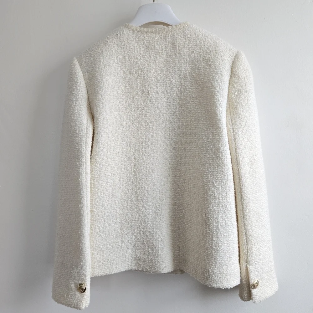 New Ba&sh Joe Tweed Ecru Jacket NWT XS